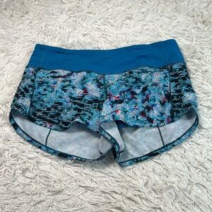 Lululemon Speed Up Short *2.5" Quick Start Multi / Hawaiian Blue
